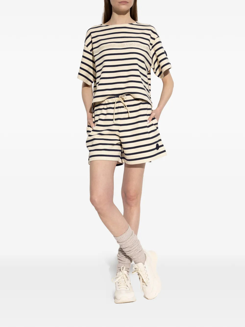Striped logo-print t-shirt-MONCLER-Verso
