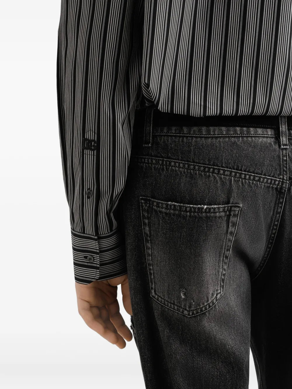 Striped long-sleeve shirt-DOLCE & GABBANA-Verso