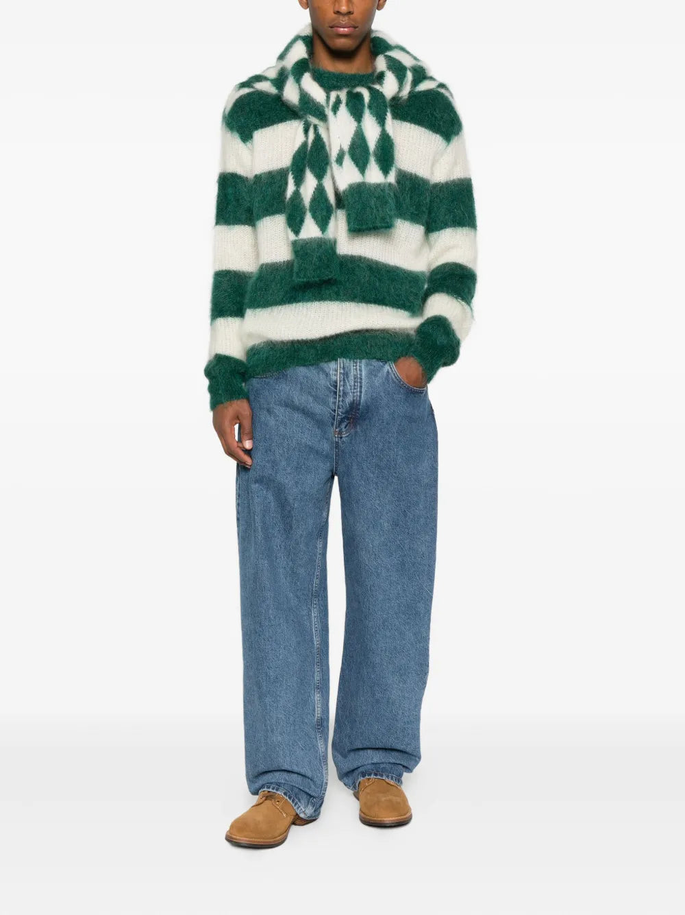 Striped mohair sweater-AMARANTO-Verso