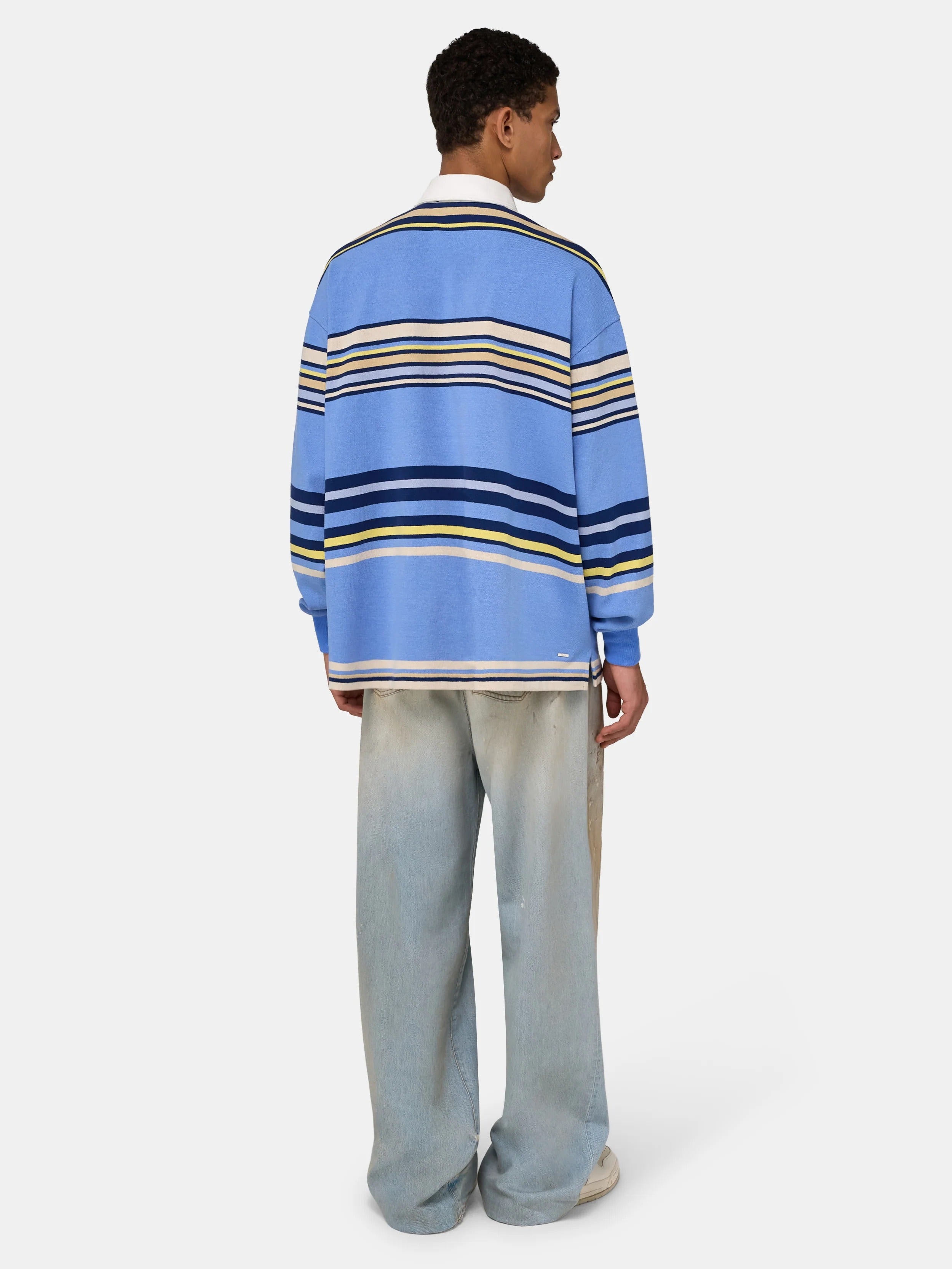 Striped oversized long sleeve polo-AMIRI-Verso
