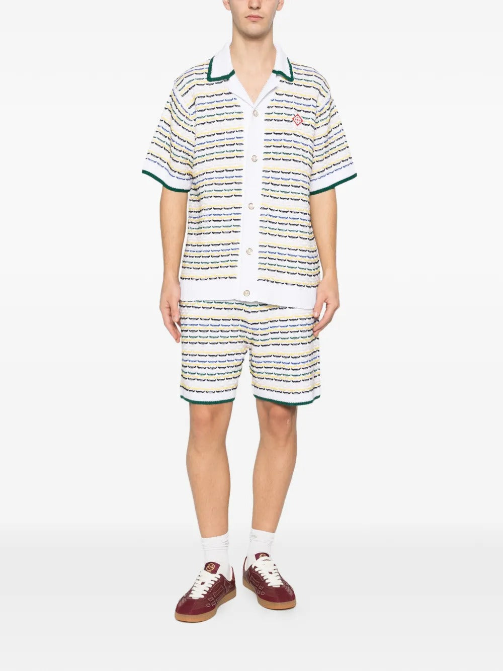 Striped-pattern collared shirt-CASABLANCA-Verso