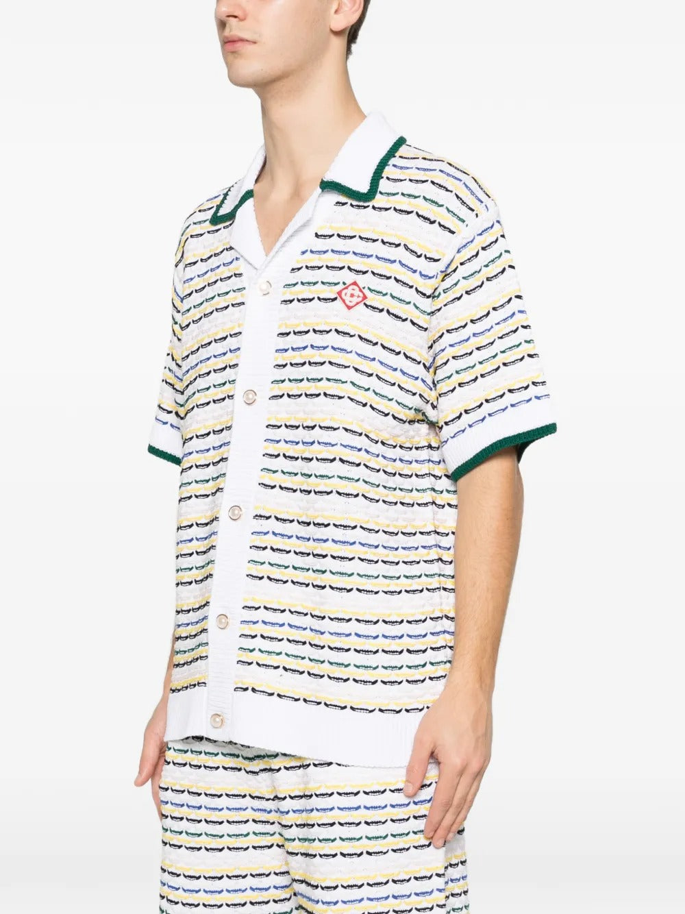 Striped-pattern collared shirt-CASABLANCA-Verso