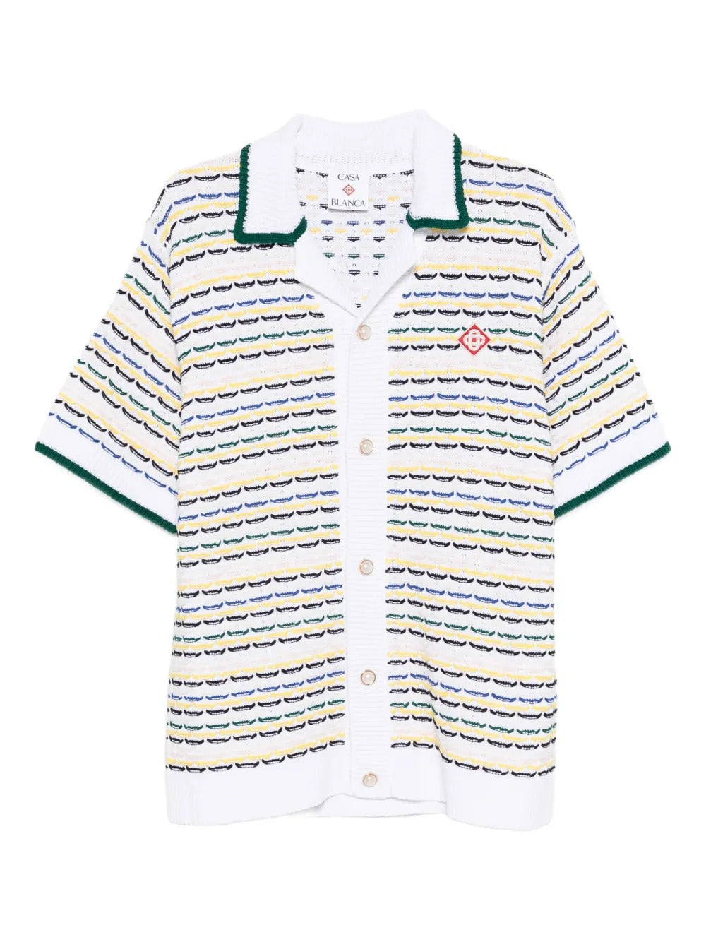 Striped-pattern collared shirt-CASABLANCA-Verso