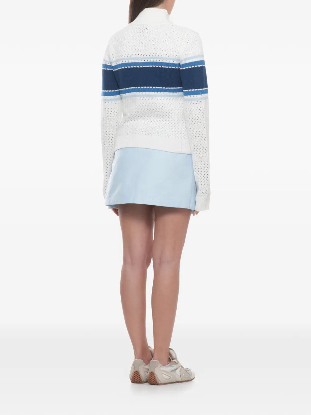 Striped pointelle-knit cardigan-CASABLANCA-Verso