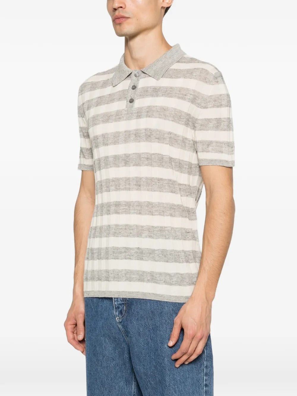 Striped Polo Shirt-AMARÁNTO-Verso