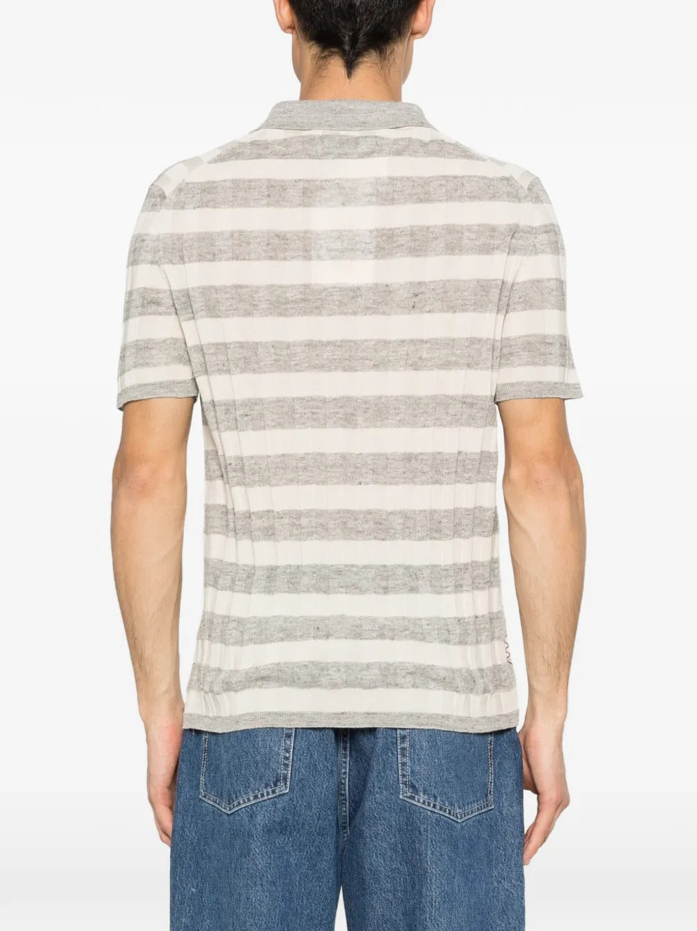 Striped Polo Shirt-AMARÁNTO-Verso