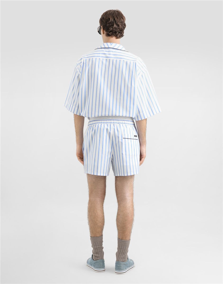 Striped poplin bermuda shorts-DOLCE&GABBANA-Verso