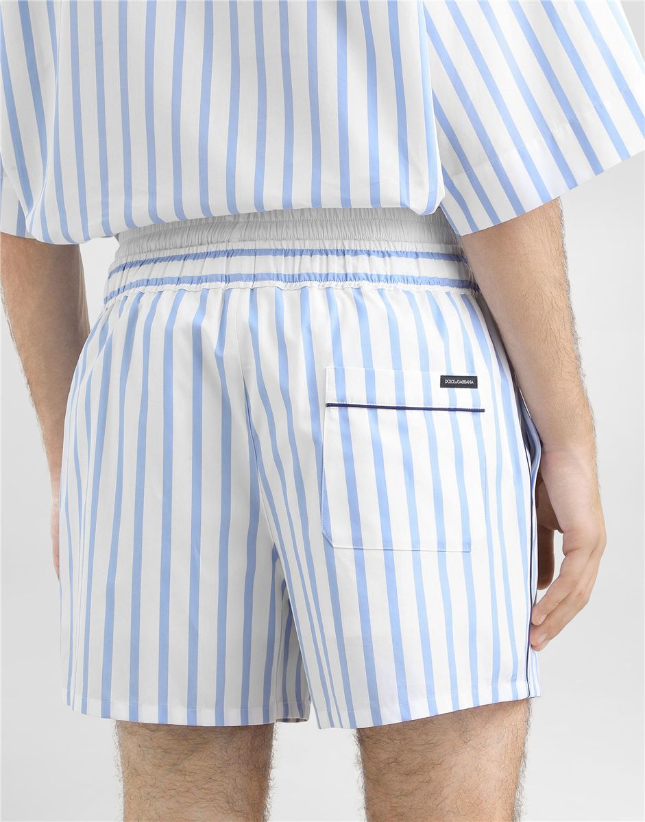 Striped poplin bermuda shorts-DOLCE&GABBANA-Verso