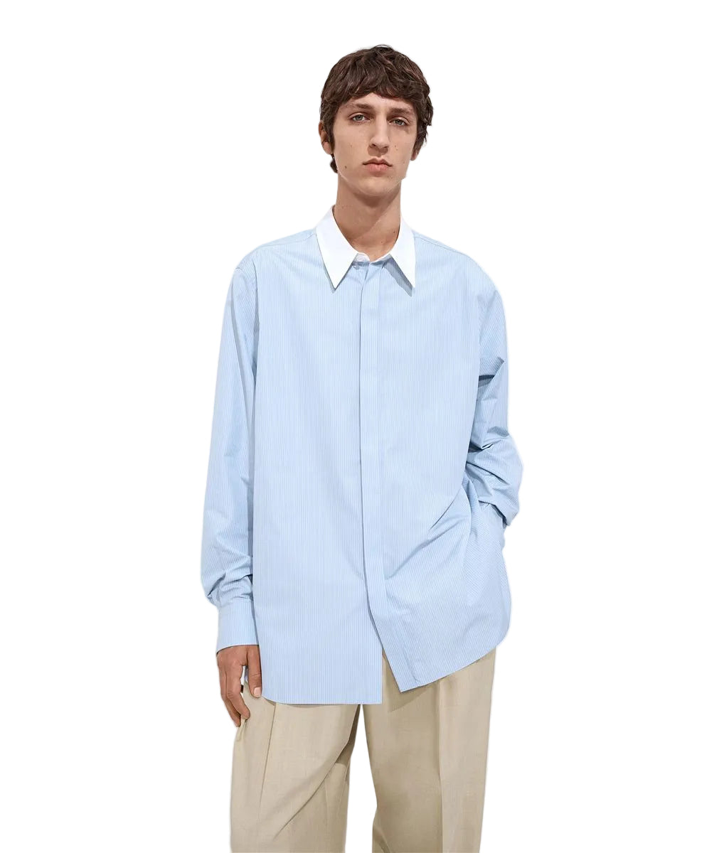 Striped poplin shirt-BOTTEGA VENETA-307686-46-Verso