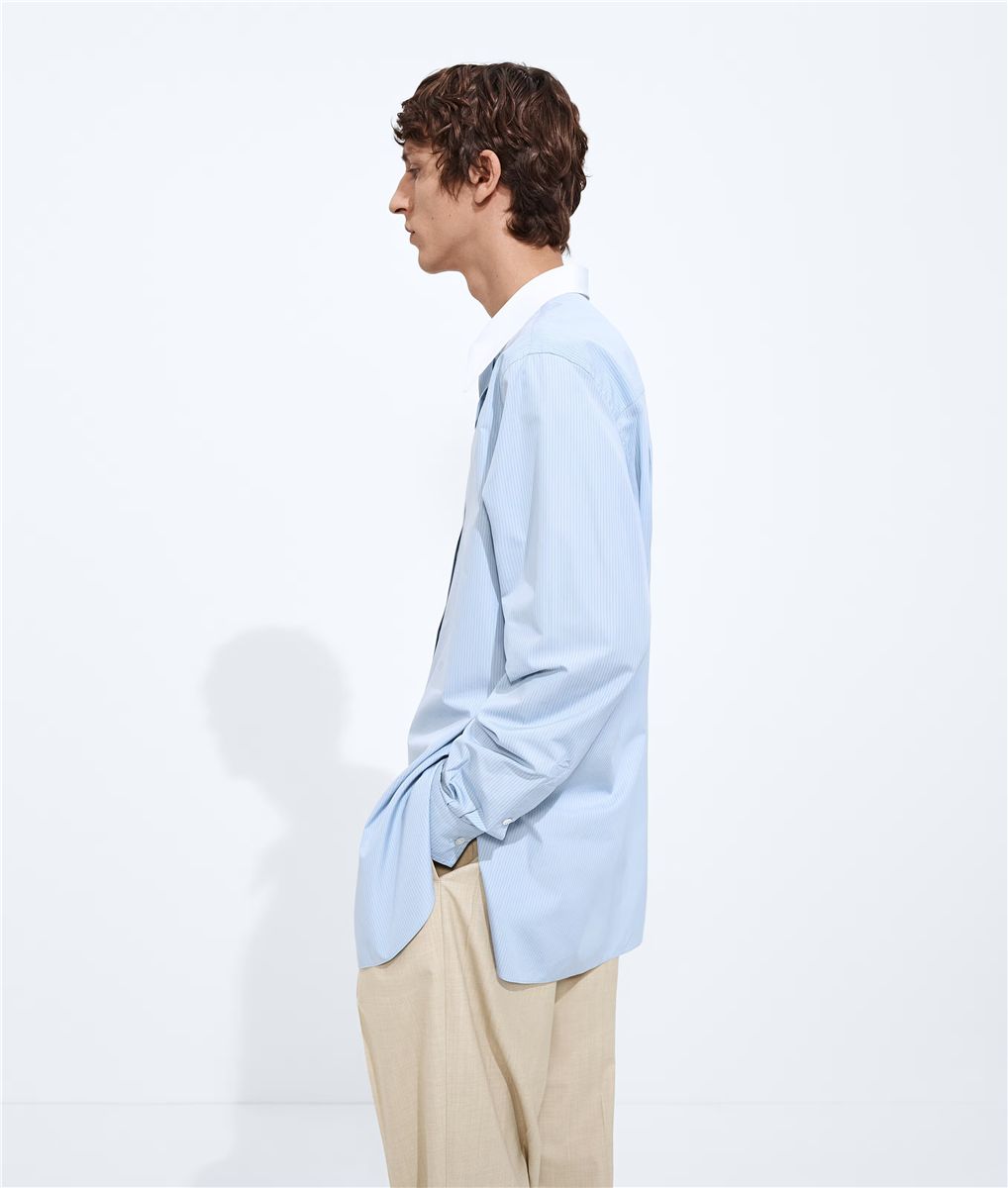 Striped poplin shirt-BOTTEGA VENETA-Verso