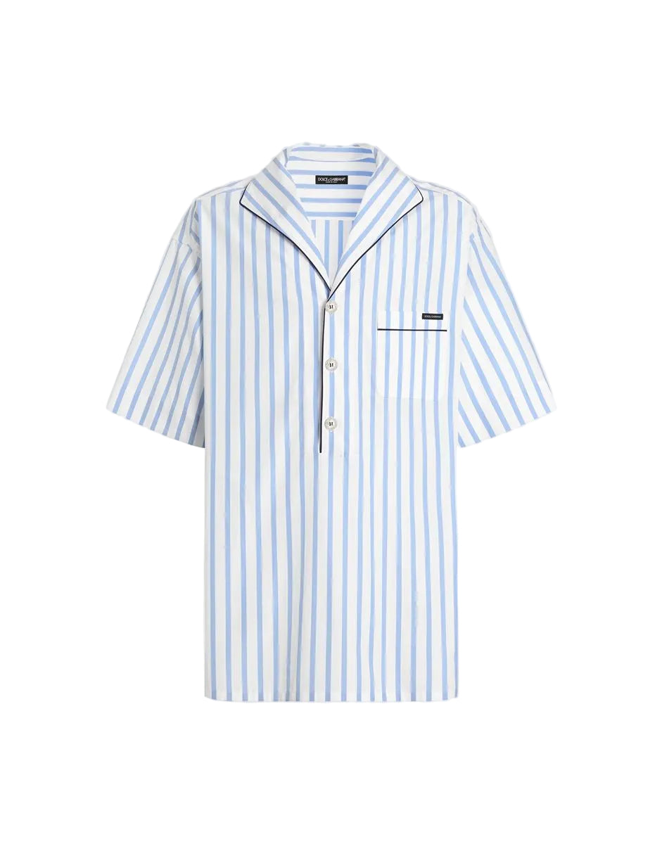 Striped poplin shirt-DOLCE&GABBANA-306023-38-Verso