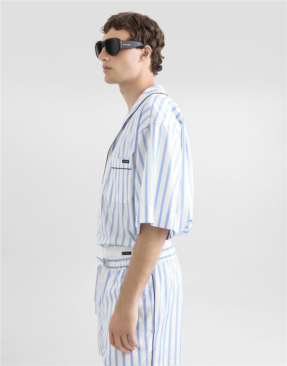 Striped poplin shirt-DOLCE&GABBANA-Verso