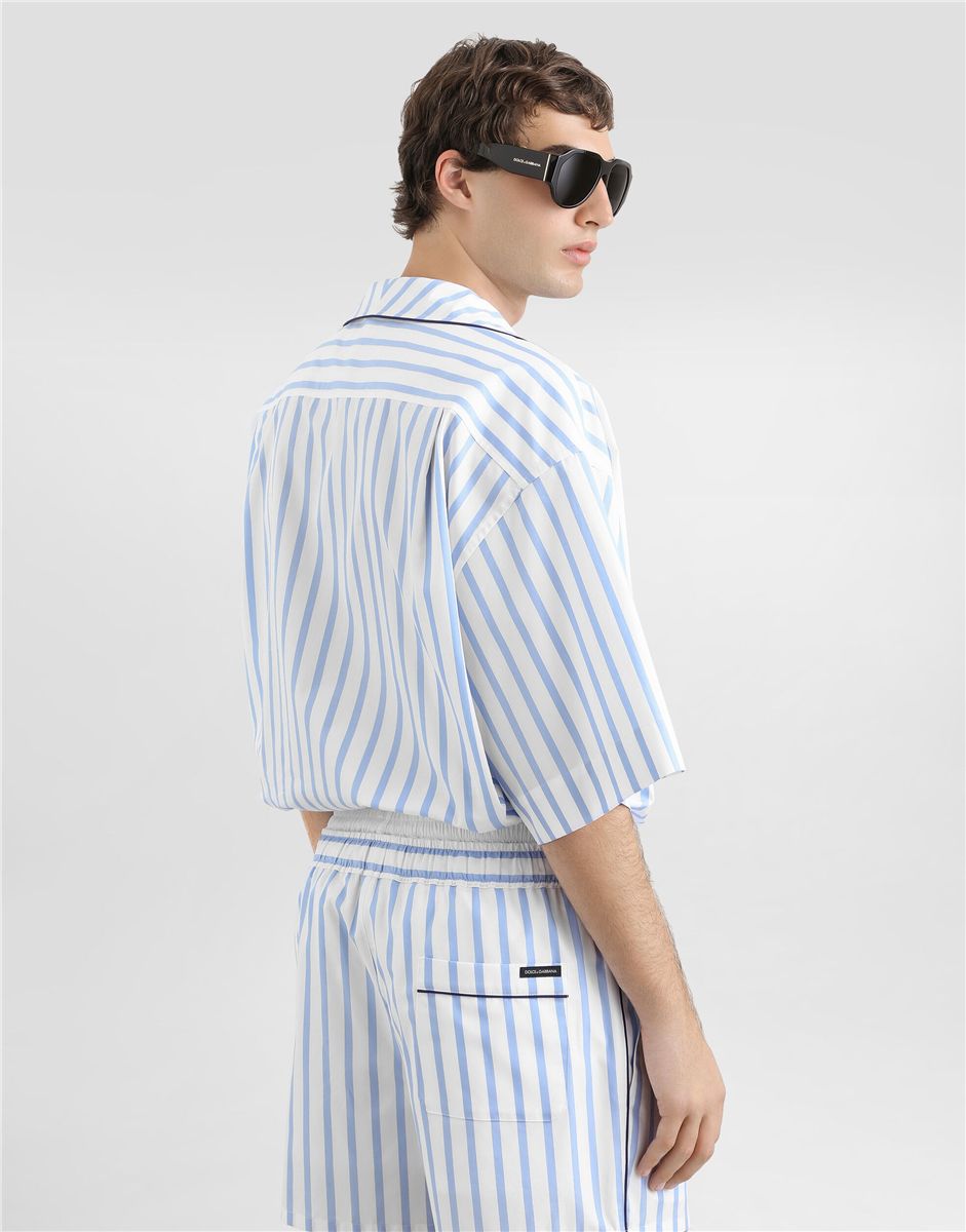 Striped poplin shirt-DOLCE&GABBANA-Verso