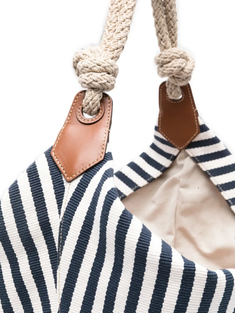 Striped rope-handle shoulder bag-MIU MIU-Verso