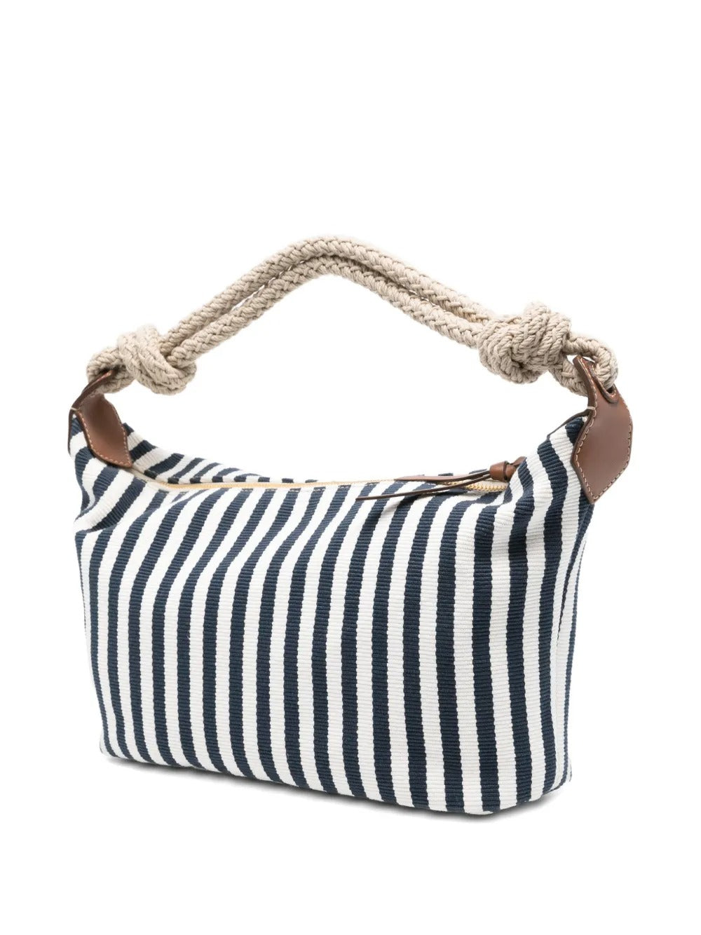 Striped rope-handle tote bag-MIU MIU-Verso