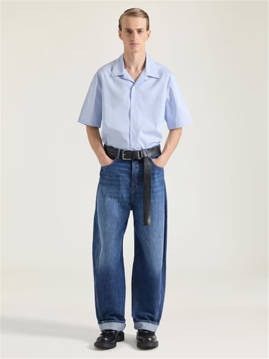 STRIPED SHIRT IN COTTON WITH GIVENCHY STAMP-GIVENCHY-Verso