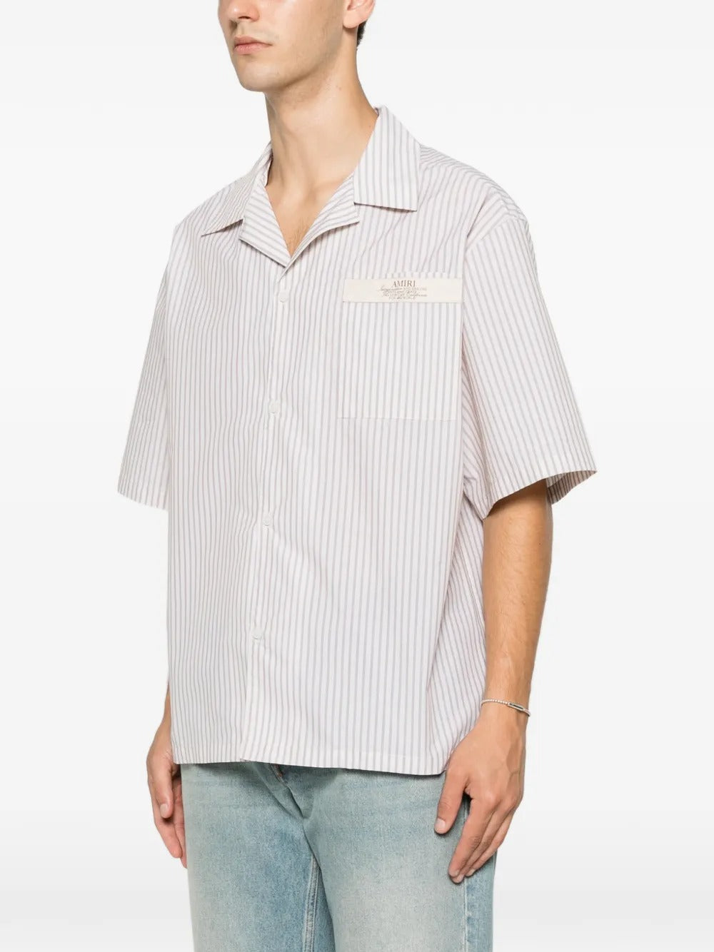 Striped short-sleeve shirt-AMIRI-Verso