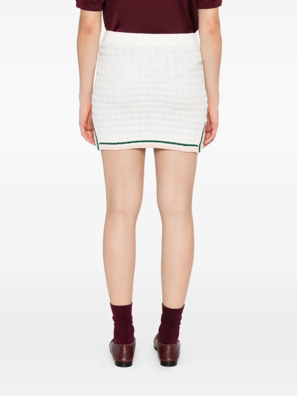 Striped-trim cotton skirt-CASABLANCA-Verso