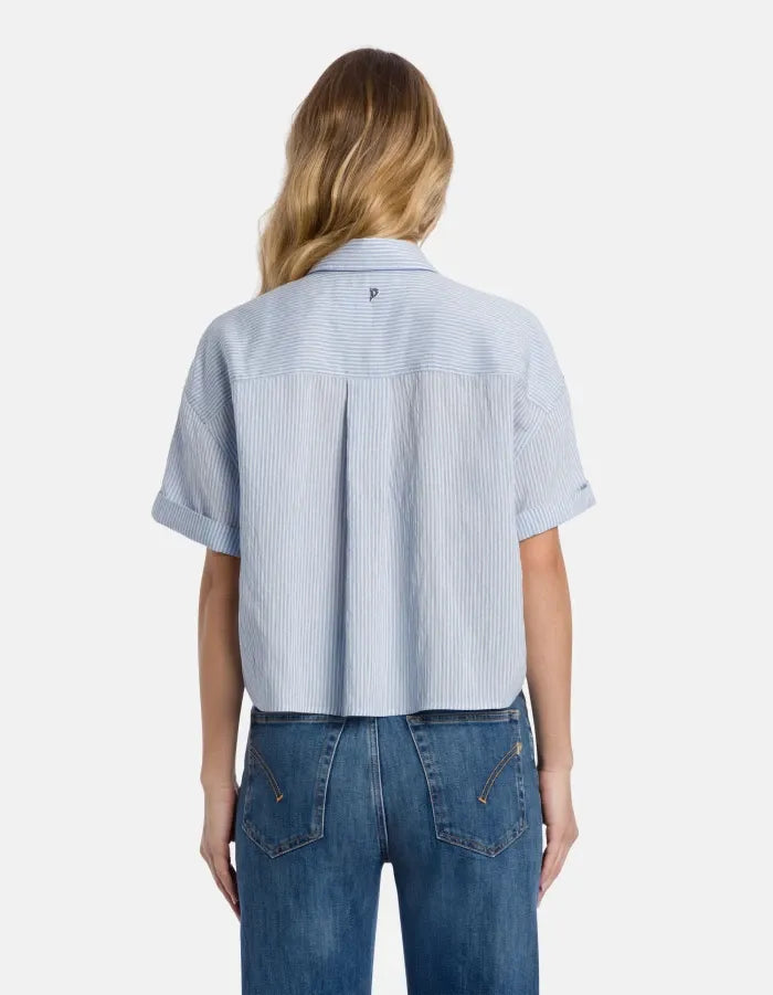 Striped Viscose Boxy-fit Shirt-DONDUP-Verso