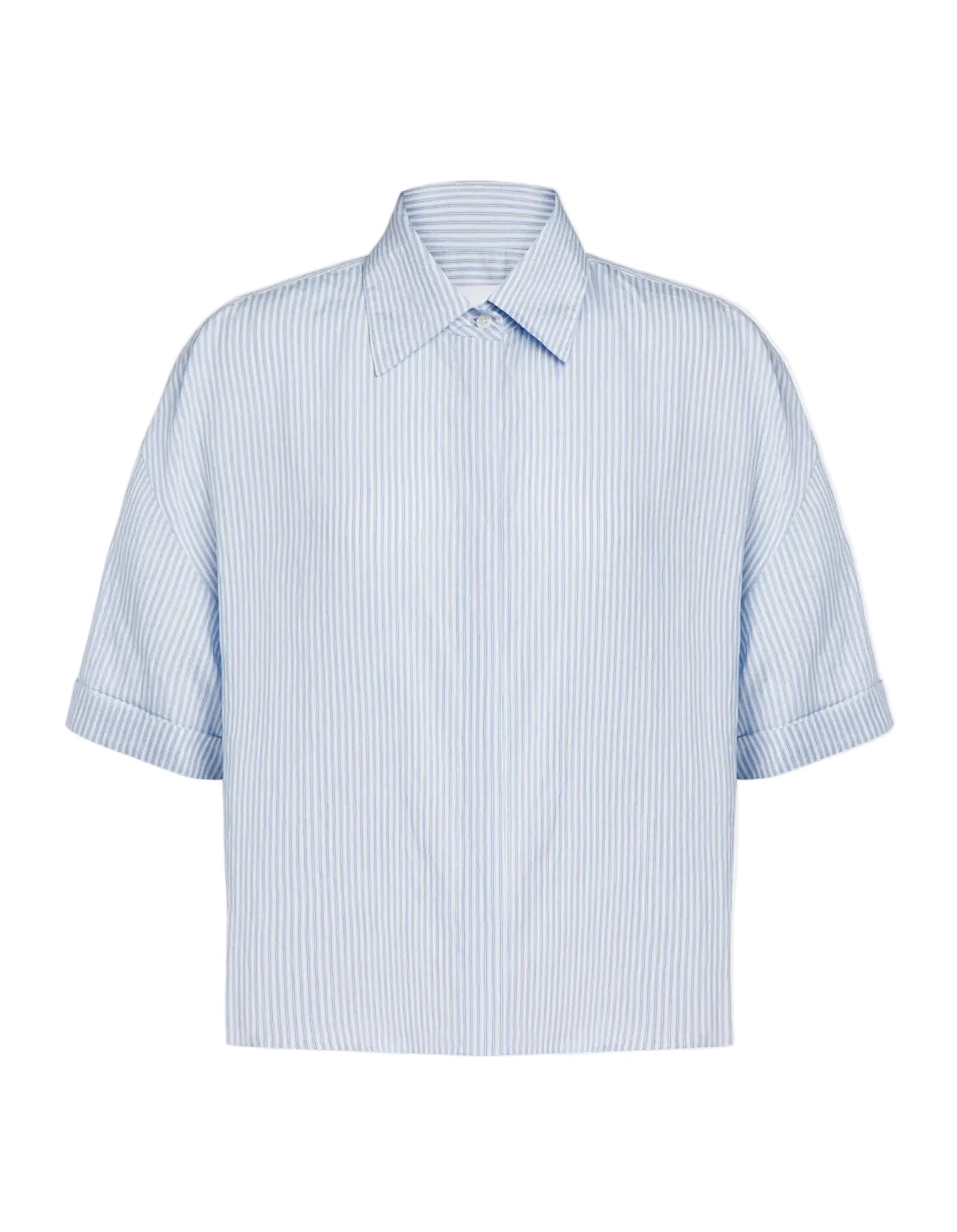 Striped Viscose Boxy-fit Shirt-DONDUP-305405-40-Verso