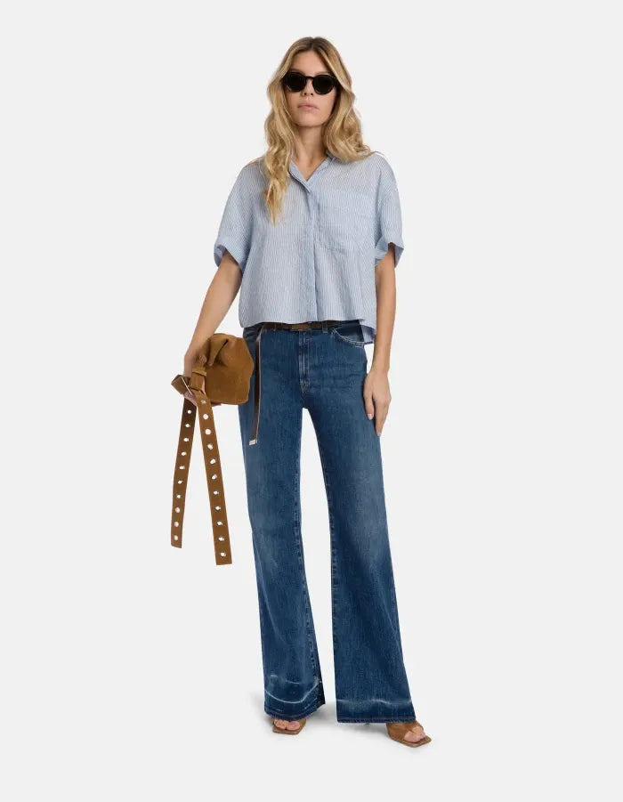 Striped Viscose Boxy-fit Shirt-DONDUP-Verso