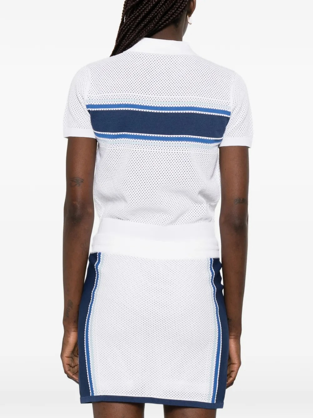 Striped zip polo shirt-CASABLANCA-Verso