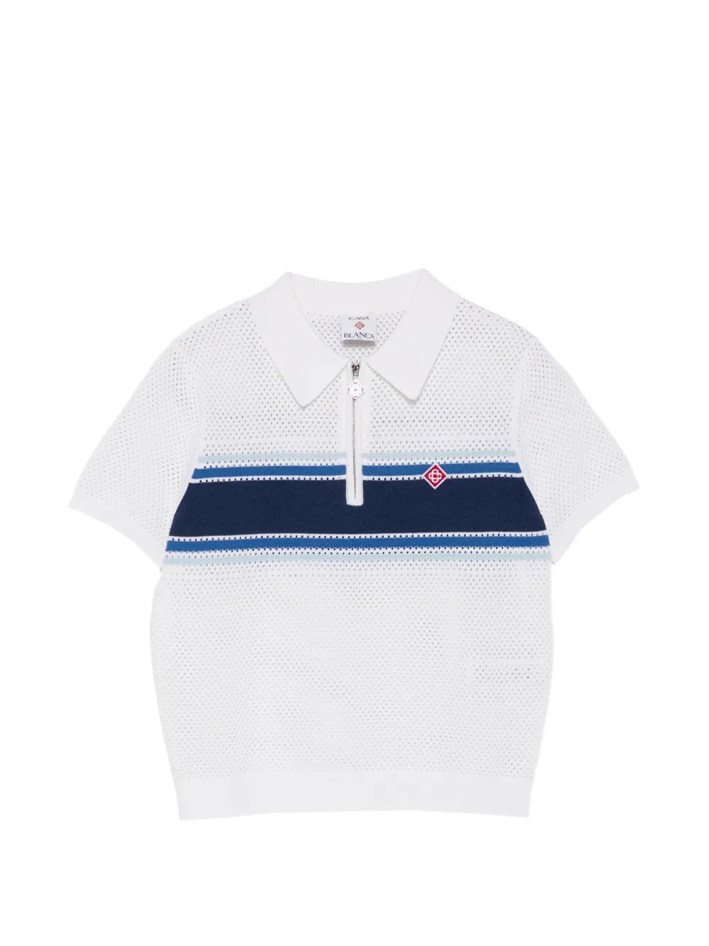 Striped zip polo shirt-CASABLANCA-Verso