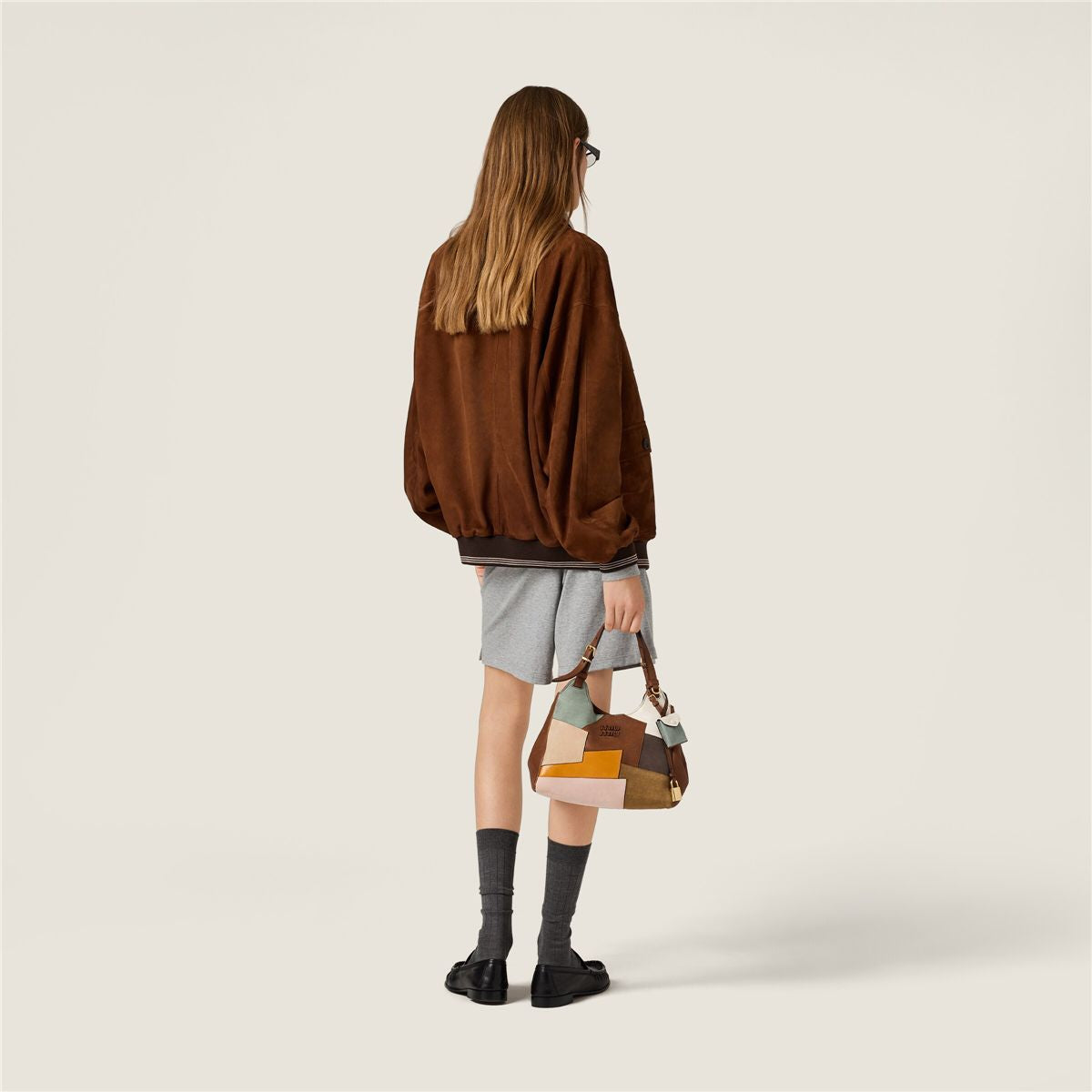 Suede blouson jacket-MIU MIU-Verso