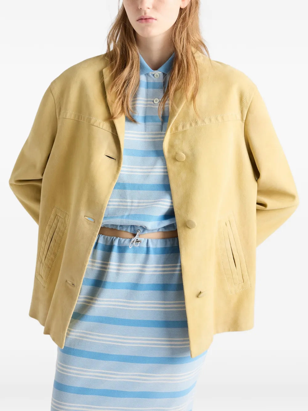 Suede caban jacket-PRADA-Verso