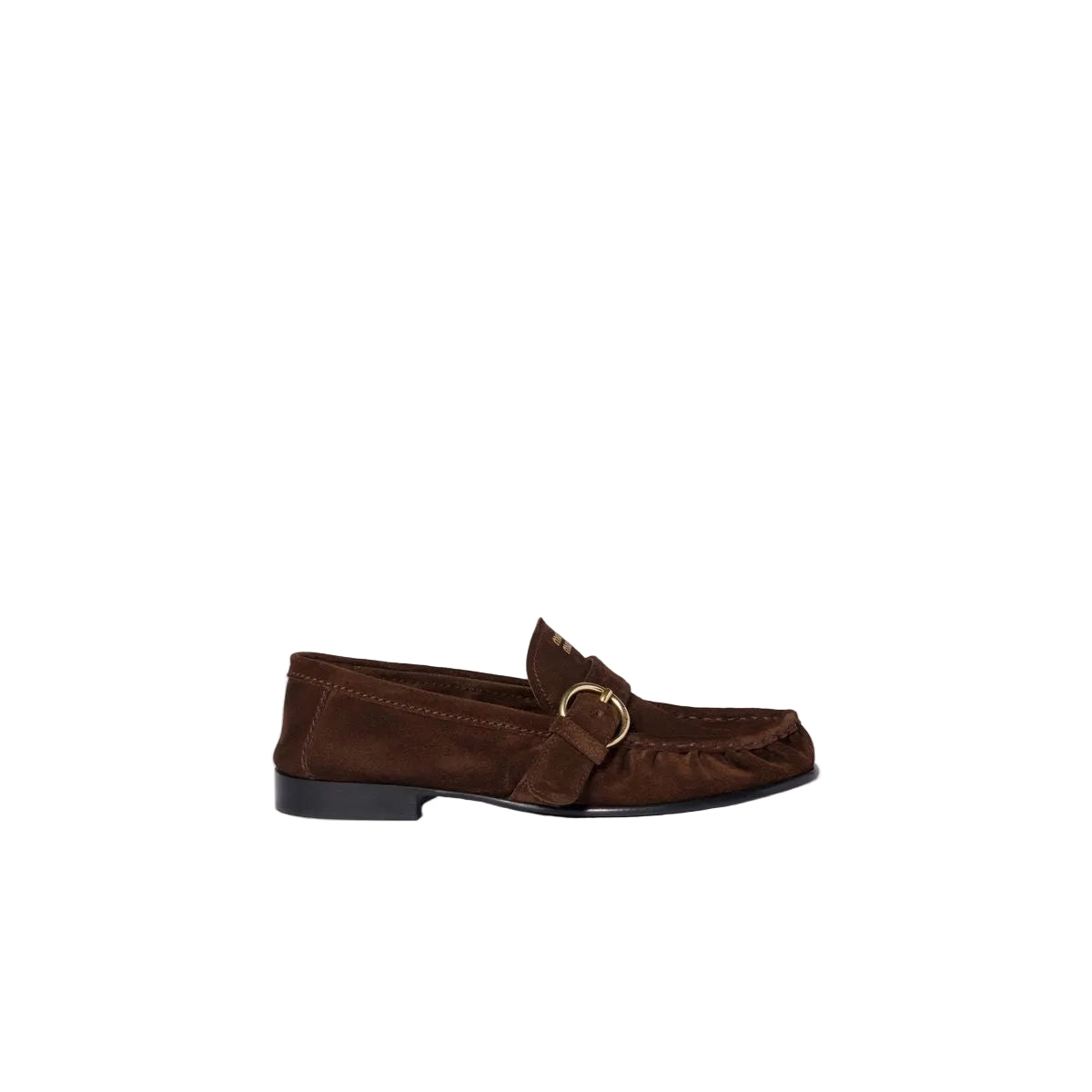 Suede loafers with buckle-MIU MIU-309793-36-Verso
