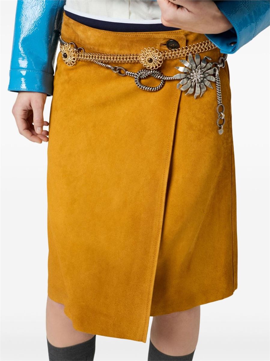 SUEDE MIDI SKIRT - MIU MIU - Verso