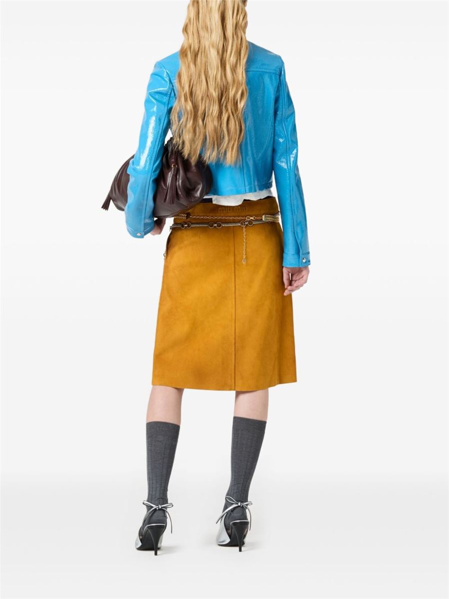 SUEDE MIDI SKIRT - MIU MIU - Verso
