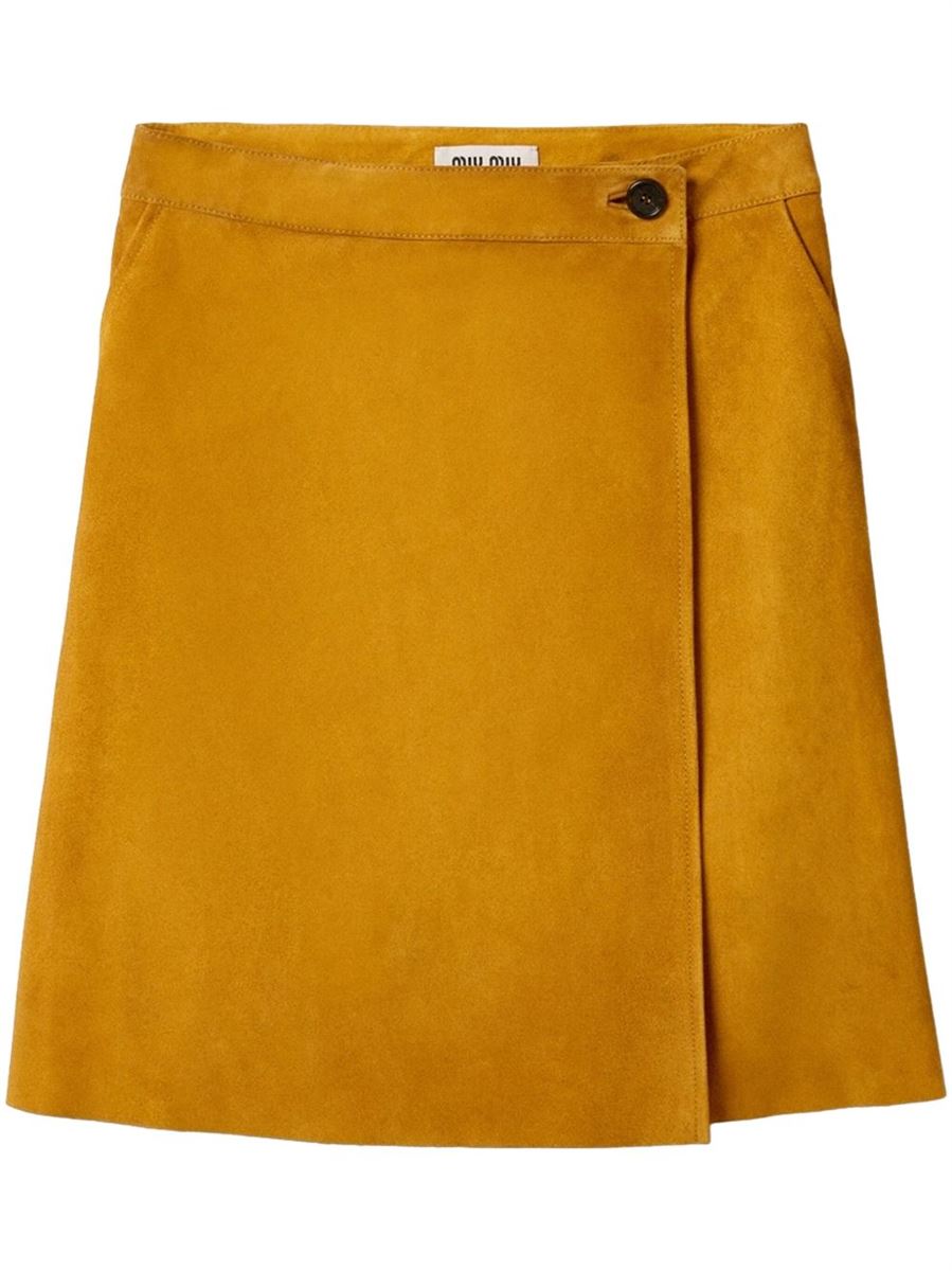 SUEDE MIDI SKIRT - MIU MIU - Verso