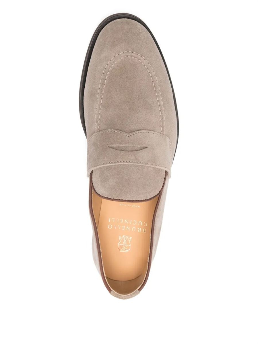 Suede penny loafers-BRUNELLO CUCINELLI-Verso