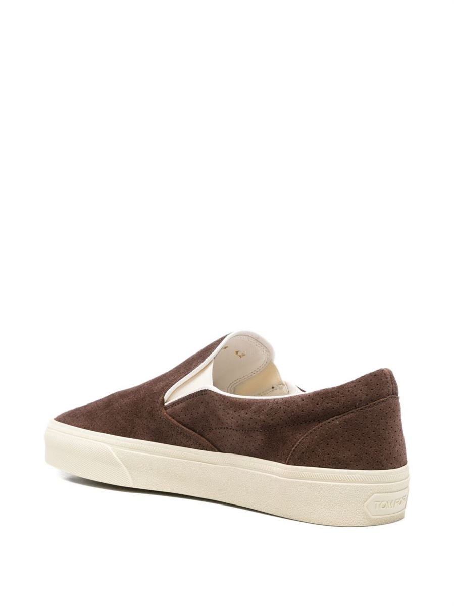 Suede slip-on sneakers-TOM FORD-Verso