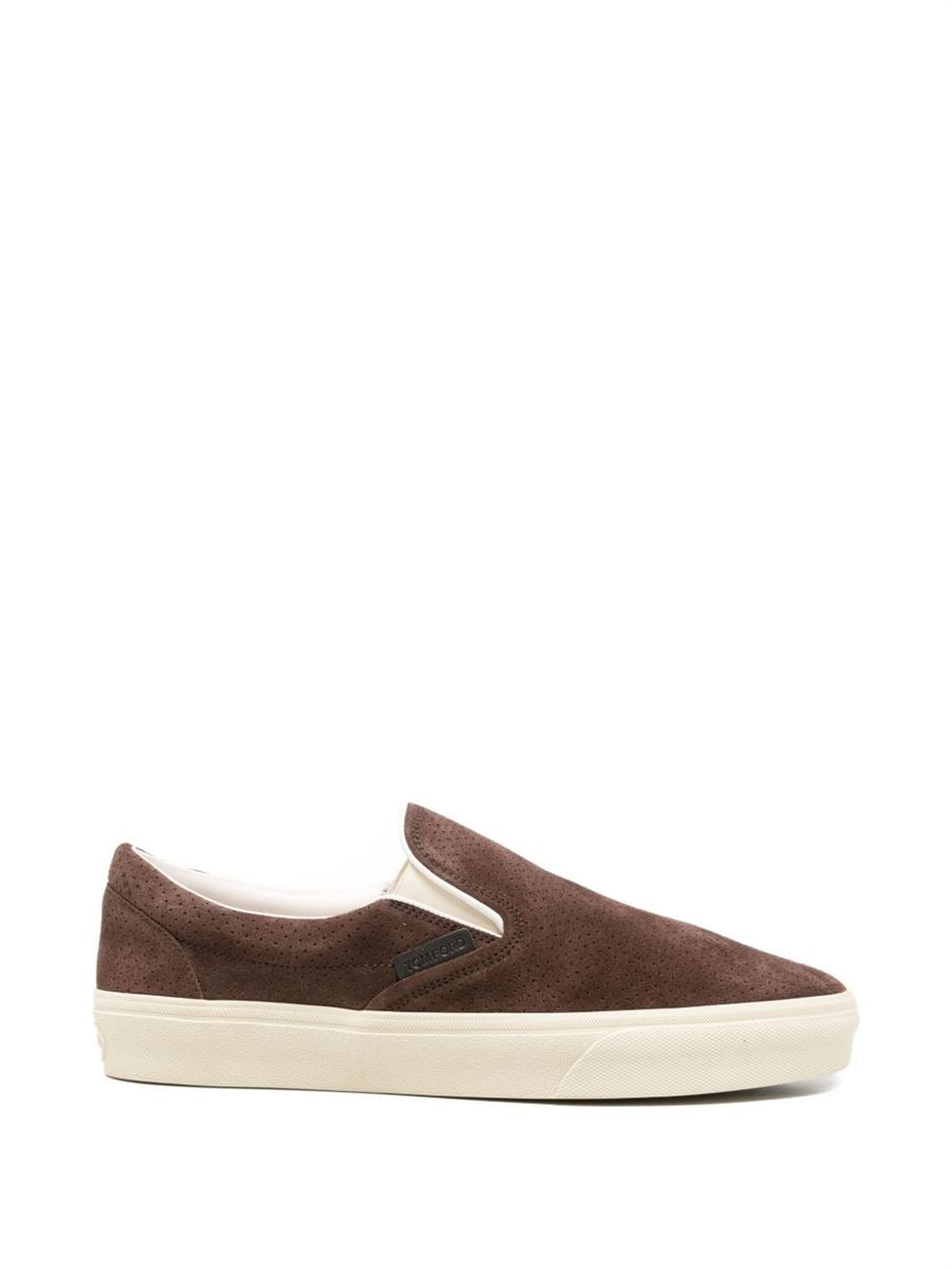 Suede slip-on sneakers-TOM FORD-307824-40-Verso
