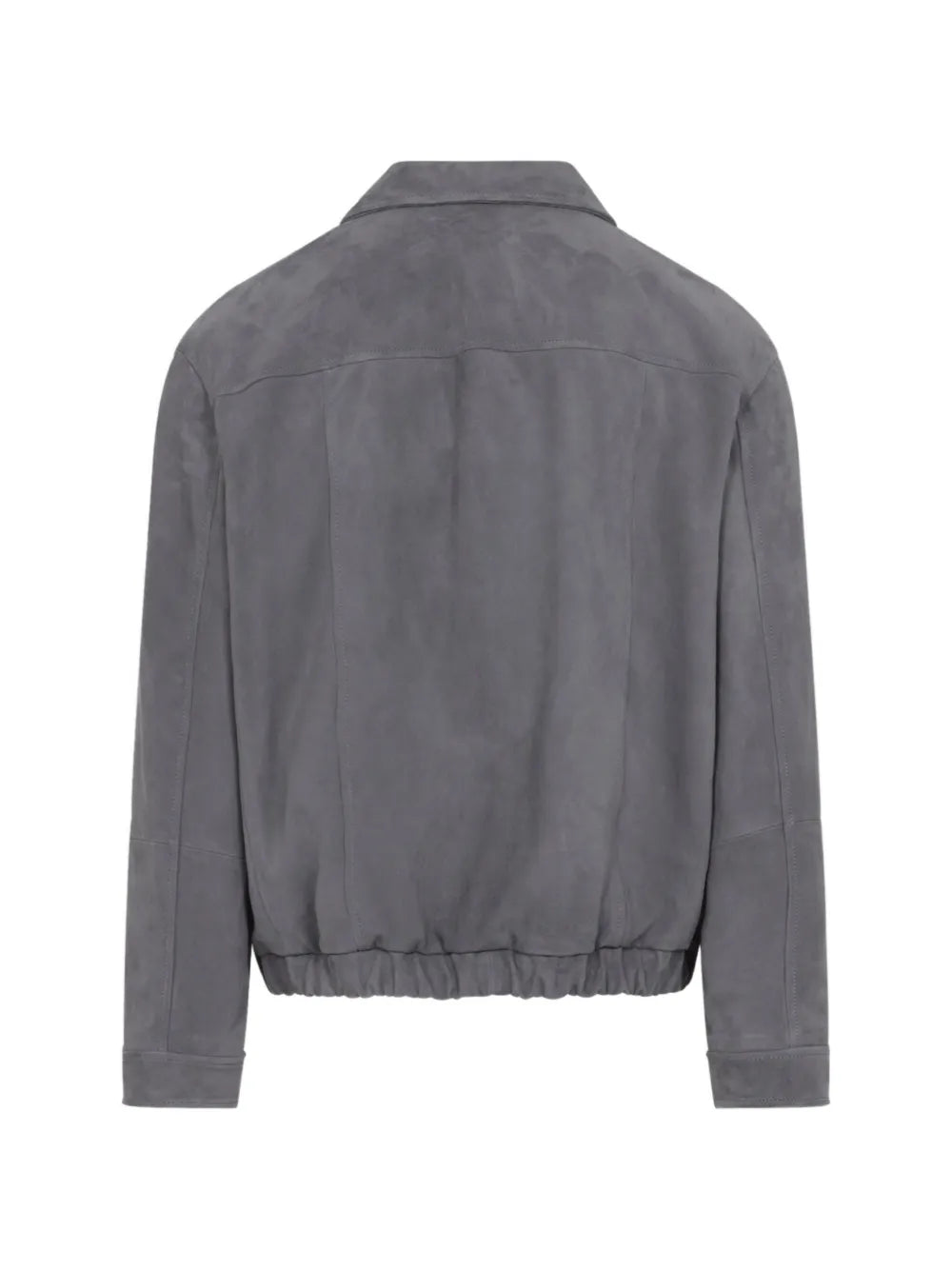 Suede zip jacket-BRUNELLO CUCINELLI-Verso