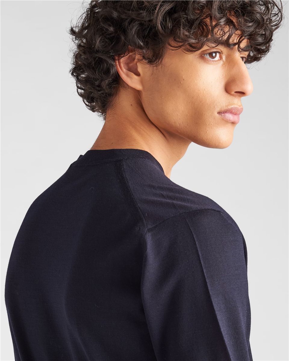 Superfine wool crew-neck sweater-PRADA-Verso