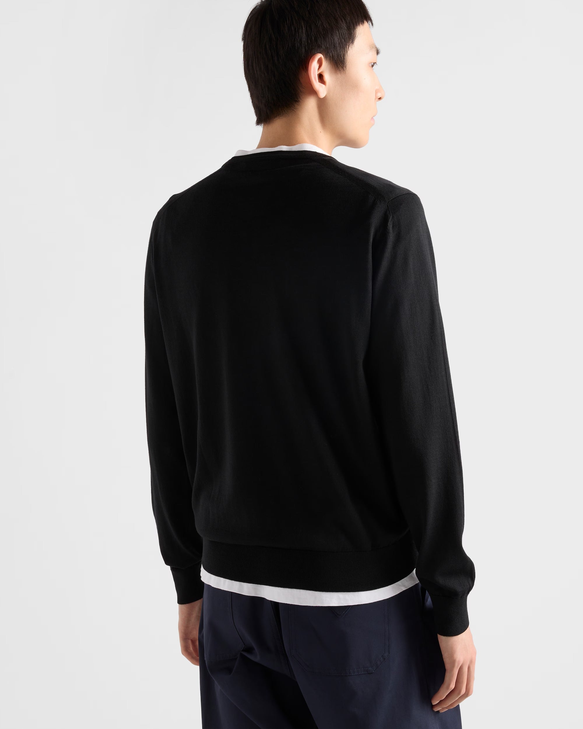 Superfine wool crew-neck sweater-PRADA-Verso