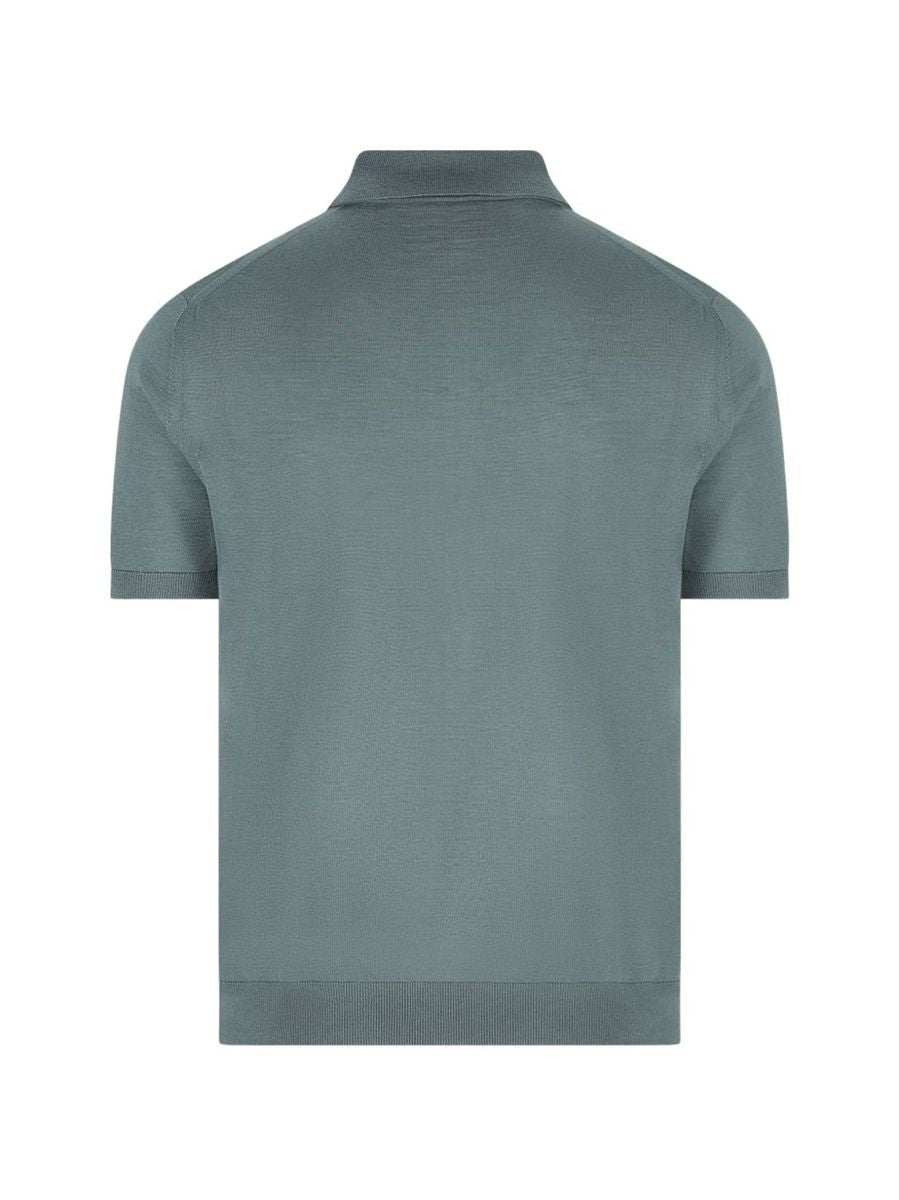 Superfine Wool Polo Shirt-PRADA-Verso
