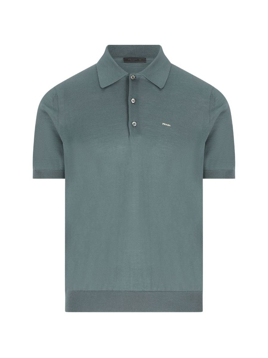 Superfine Wool Polo Shirt-PRADA-Verso