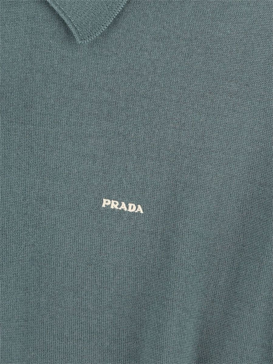 Superfine Wool Polo Shirt-PRADA-Verso