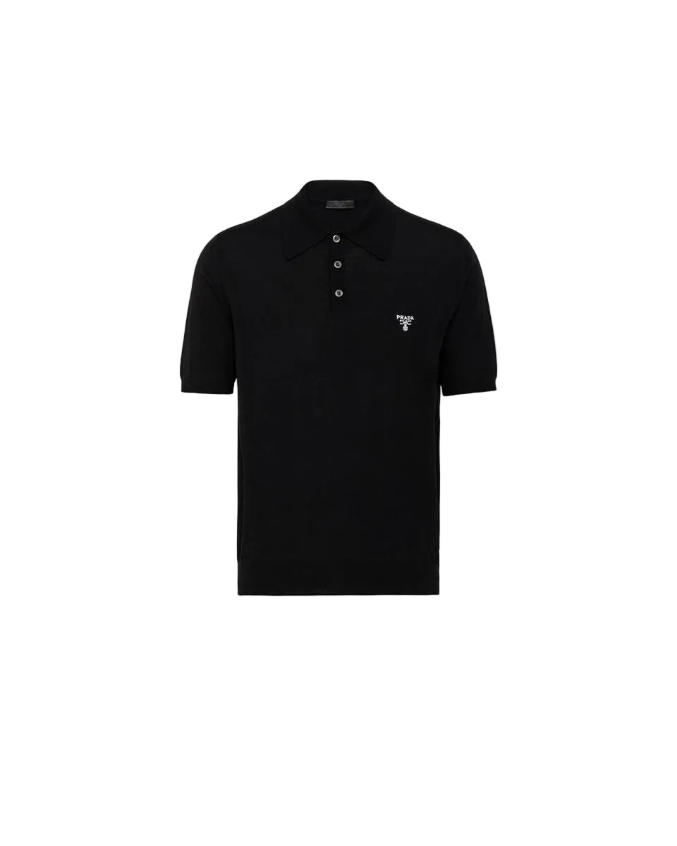 Superfine Wool Polo Shirt-PRADA-Verso