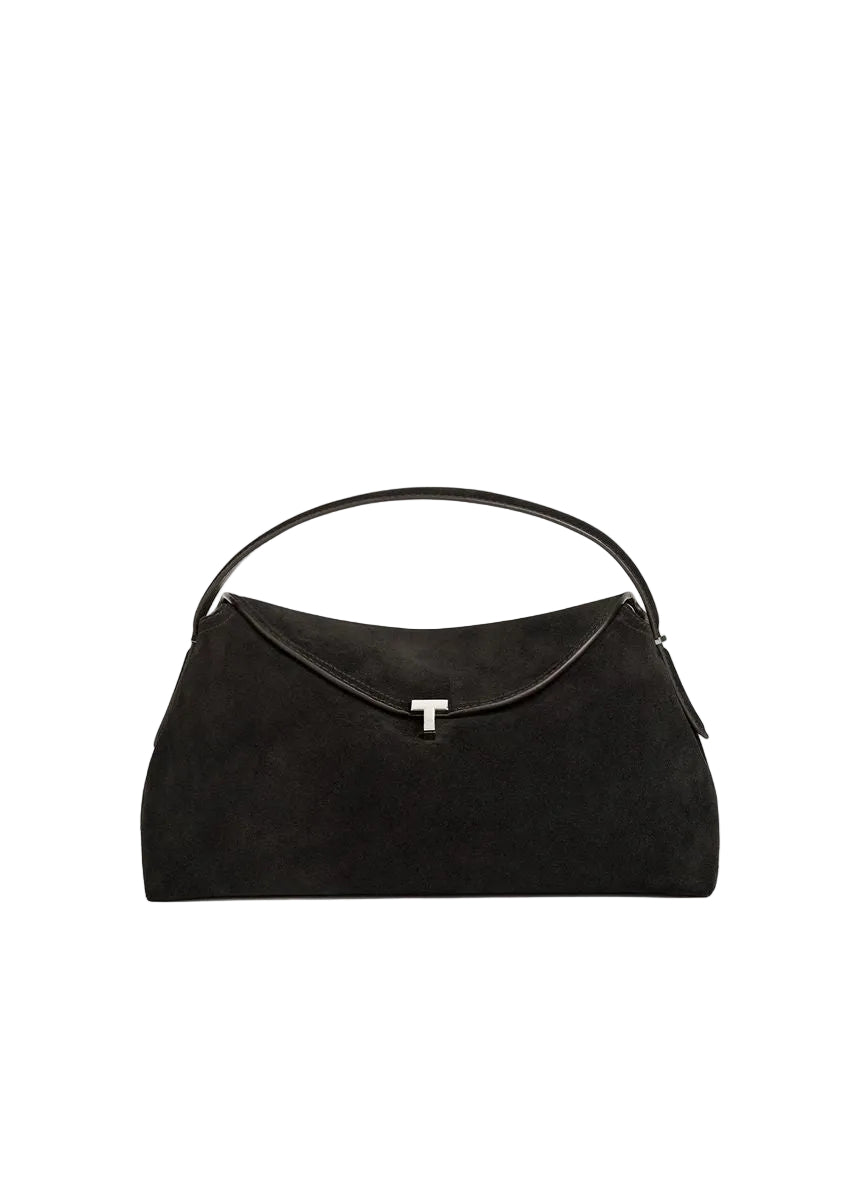 T-lock suede top handle espresso