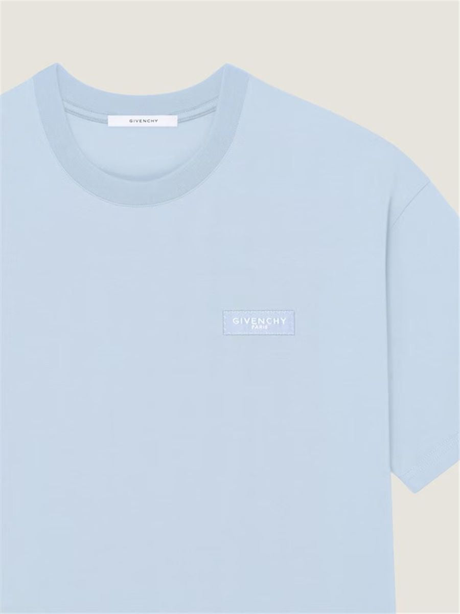 T-shirt in cotton with givenchy paris gros grain-GIVENCHY-Verso
