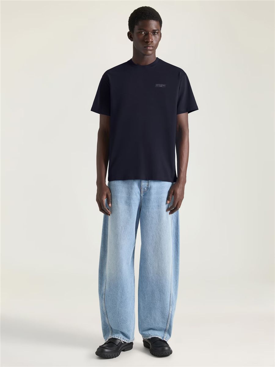 T-shirt in cotton with givenchy paris gros grain-GIVENCHY-Verso