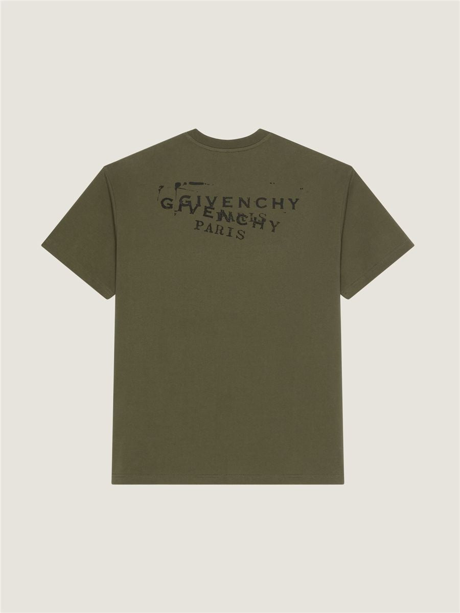 T-shirt in cotton with givenchy stamp print-GIVENCHY-Verso