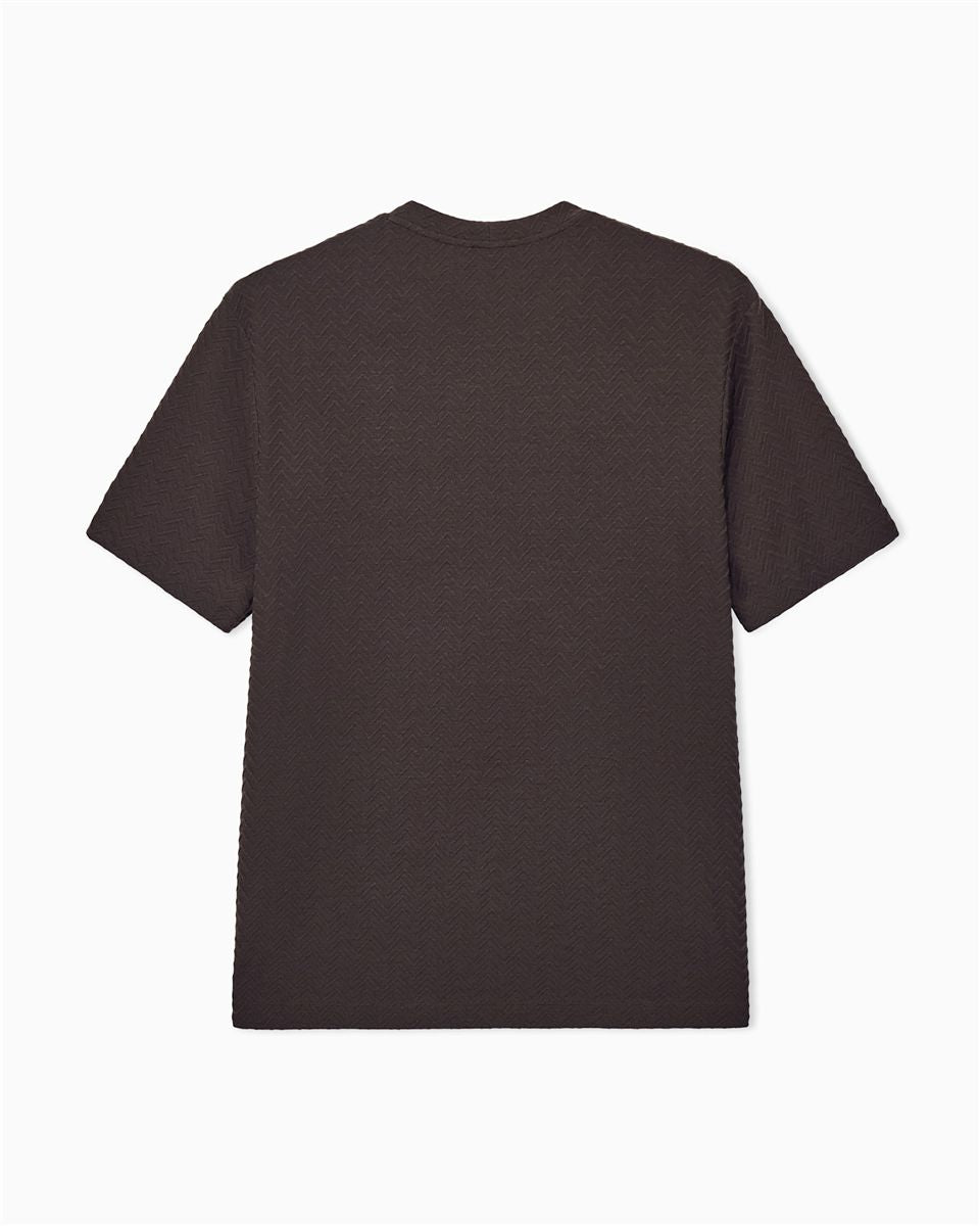 T-shirt regular fit chevron jacquard stretch virgin wool-GIORGIO ARMANI-Verso