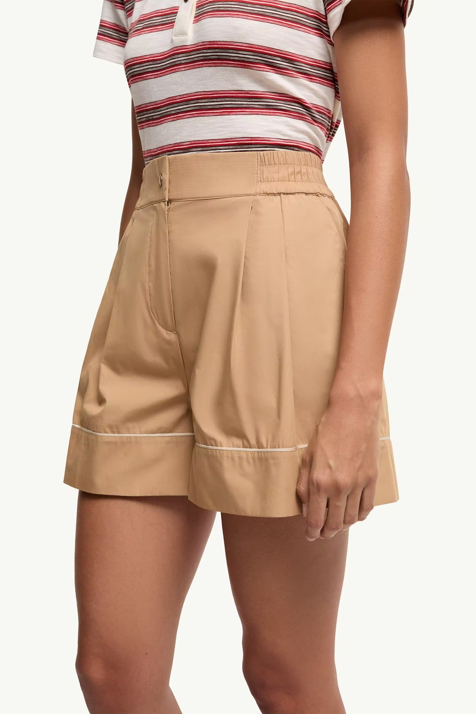 Tailored cotton blend shorts-MONCLER-Verso