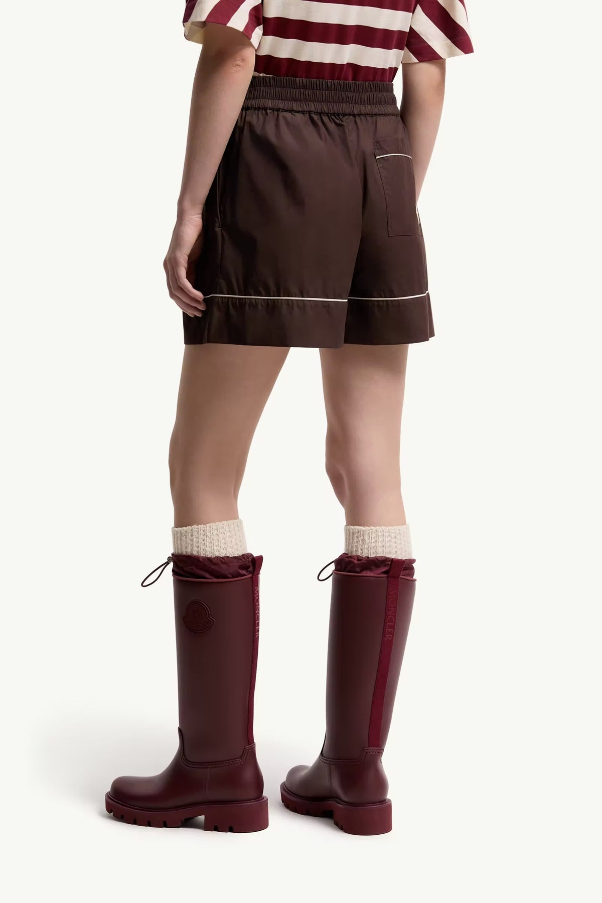 Tailored cotton blend shorts-MONCLER-Verso